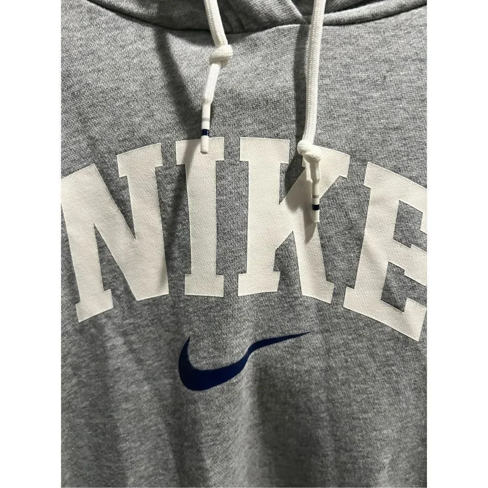 Nike Sportswear Essentials Fleece Pullover Hoodie Women MED Gray Blue